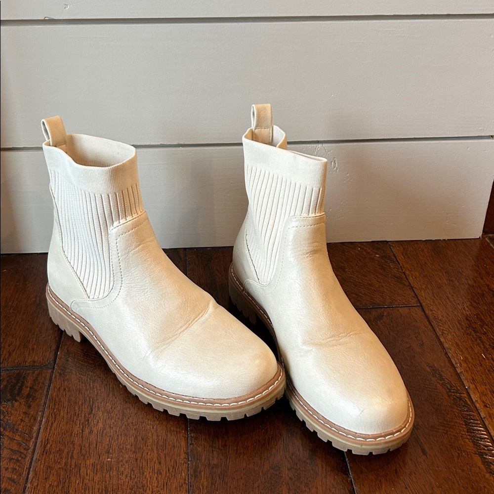 Corkys Cream Ankle Booties